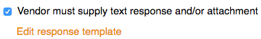 12. Vendor must enter a text response