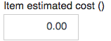 17. Item estimated cost