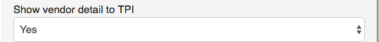 15. Show vendor info to TPI