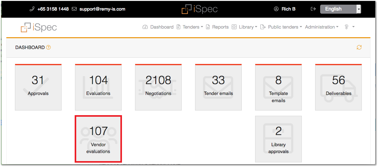 Vendor Approvals (Dashboard)